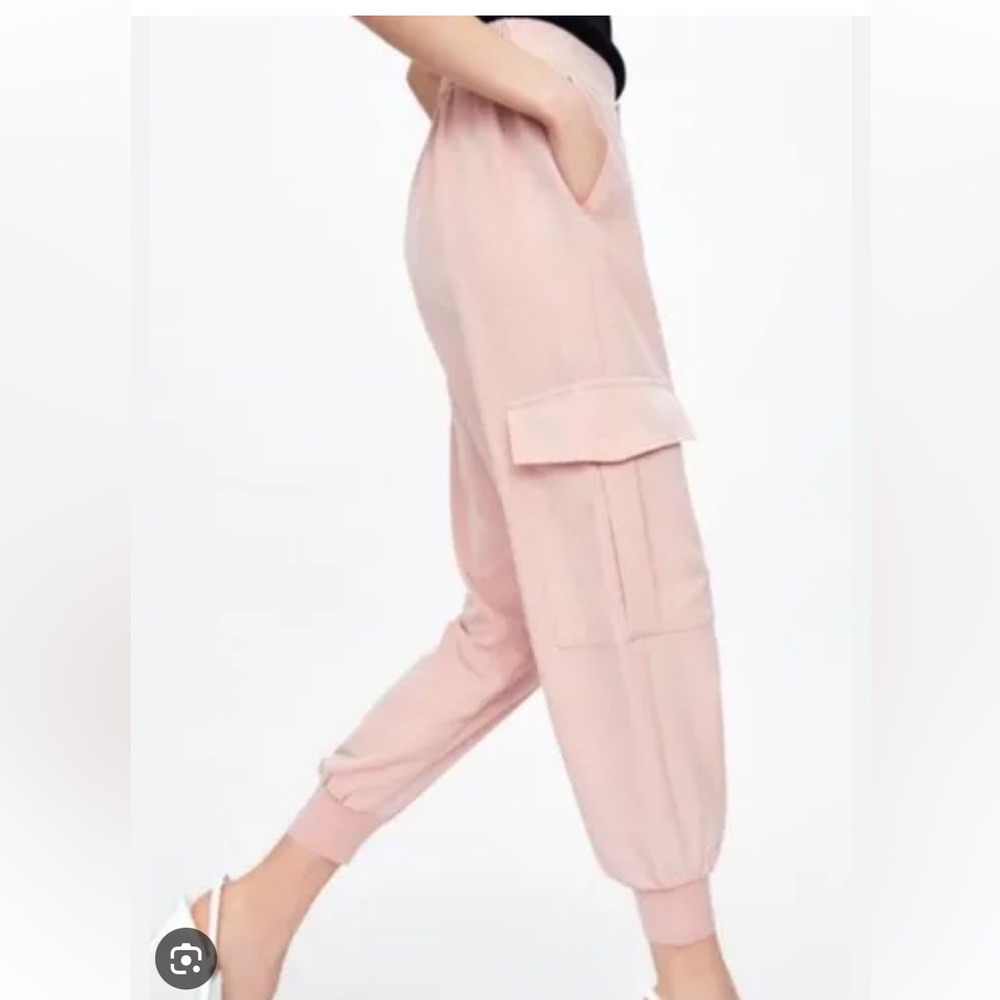 ZARA Women’s Pink Cargo Trouser Jogger Pants Size Medium C4